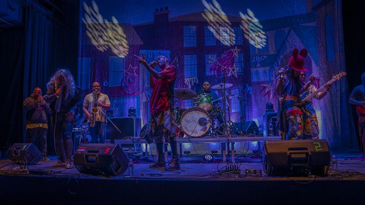 The Fuzz Band performing on stage.